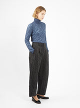 Bari Crop Trousers Midnight Blue Pin Stripe by Apiece Apart | Couverture & The Garbstore