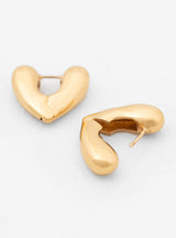 Small Heart Gold-Plated Hoop Earrings by Annika Inez | Couverture & The Garbstore