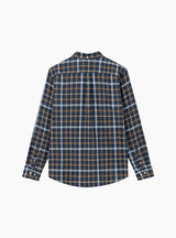 Grip Check Shirt Navy Check by forét | Couverture & The Garbstore