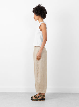 Melange Linen Curved Pants Natural by Cordera | Couverture & The Garbstore