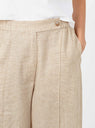 Melange Linen Curved Pants Natural