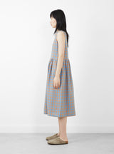 Tally Dress Plain Orange Mix Check by Sideline | Couverture & The Garbstore