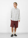  Beach Plaid Shirt in Off White from Stüssy at Couverture & The Garbstore 
Model 