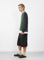 Colorblocked Raglan Crew in Green by Stüssy at Couverture & The Garbstore 
Side 