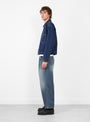 Hemp Denim Overshirt in Rinse from TDR at Couverture & The Garbstore
Model Side 