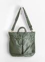 Bio-Nylon TANKER Helmet Bag Sage Green by Porter Yoshida & Co at Couverture & The Garbstore With Strap