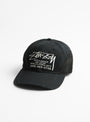 The LP Service Mesh Strapback Cap from Stüssy comes in Black at Couverture & The Garbstore
front 