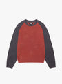 Colorblocked Raglan Crew in Brick by Stüssy at Couverture & The Garbstore
Front 
