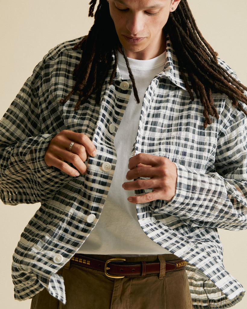 Wool Serge Square Jacket Top Navy by Kaptain Sunshine | Couverture
