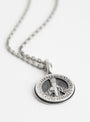 10 Cent Peace Pendant Necklace Silver by North Works at Couverture and The Garbstore close up
