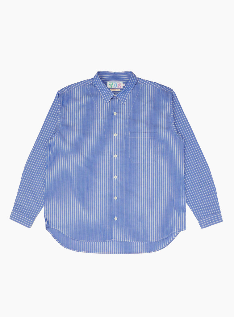 Organic Mugwasher Stripe Shirt Navy by TDR at Couverture & The Garbstore ghost 