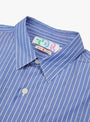 Organic Mugwasher Stripe Shirt Navy by TDR at Couverture & The Garbstore collar 