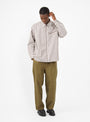 Grande Zip Shirt Brick Stripe At Couverture & The Garbstore By Garbstore Model Shot