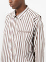 Grande Zip Shirt Brick Stripe At Couverture & The Garbstore By Garbstore Model Shot Close up 2