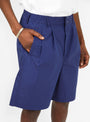 Wide Easy Short Royal Blue At Couverture & The Garbstore By Garbstore Model Shot Close up 