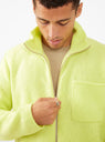 Boucle Zip Up Cardigan Lime Green
