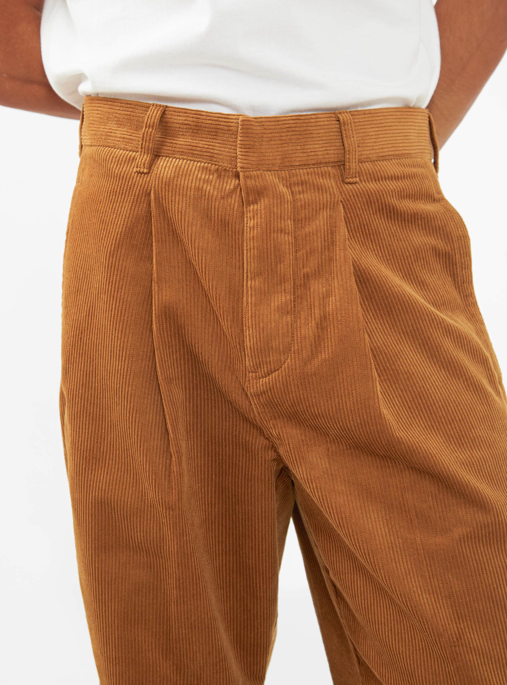 Manager Pleated Cord Pants Tobacco Brown by Garbstore | Couverture ...