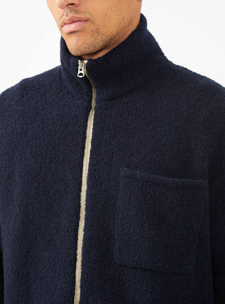 Boucle Zip Up Cardigan Navy by The English Difference | Couverture & The Garbstore
