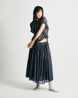 Drawstring Sheer Shirring Skirt Navy by AMOMENTO | Couverture & The Garbstore