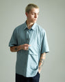 double pocket shirt blue grey 