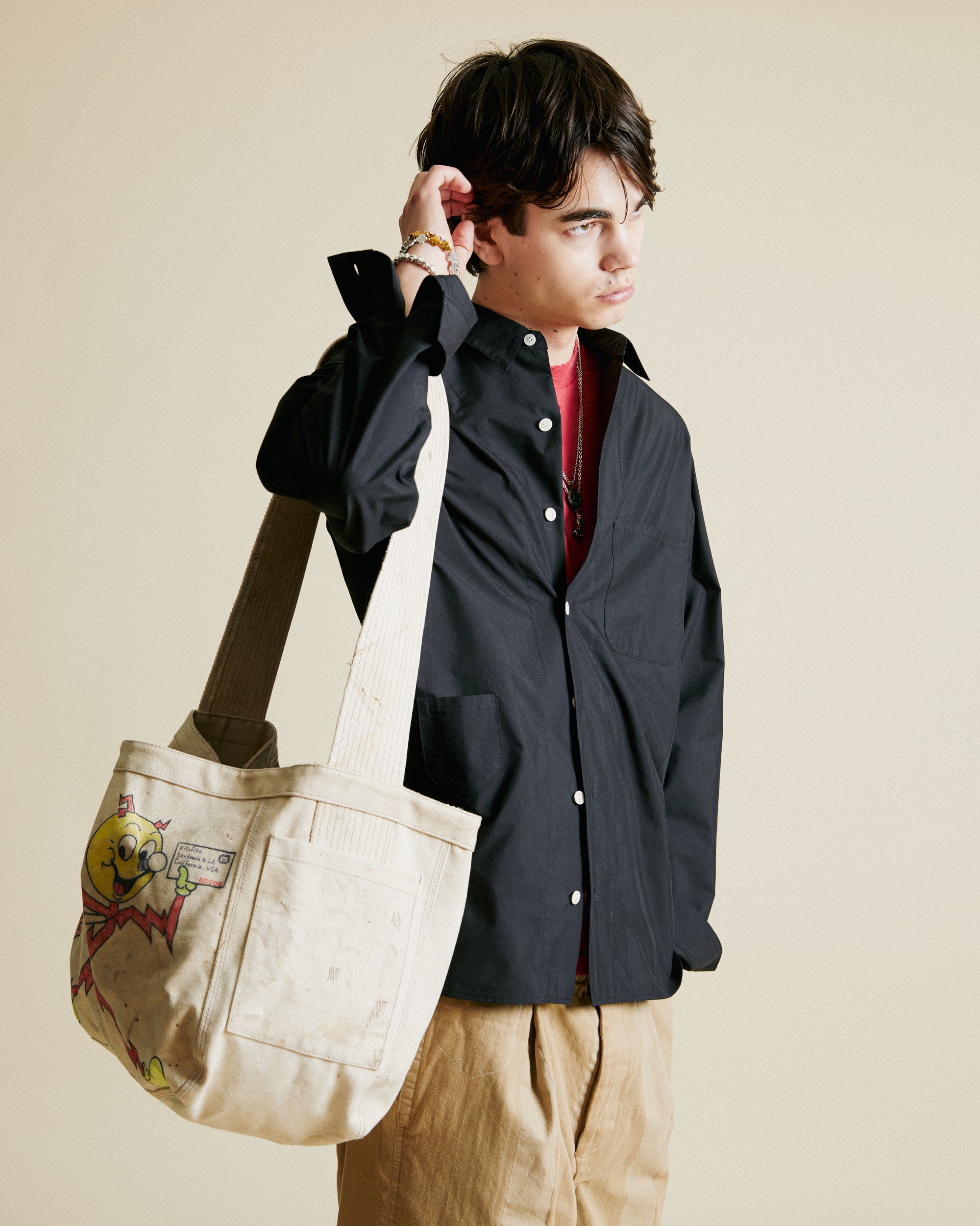 Stand Collar Zip Up Blouson Charcoal Grey by Farah Japan