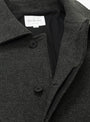 Wool & Nylon Half Coat Khaki Grey by Still By Hand at Couverture and The Garbstore close up