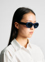 Courtney Sunglasses Navy by Sun Buddies | Couverture & The Garbstore Model Shot