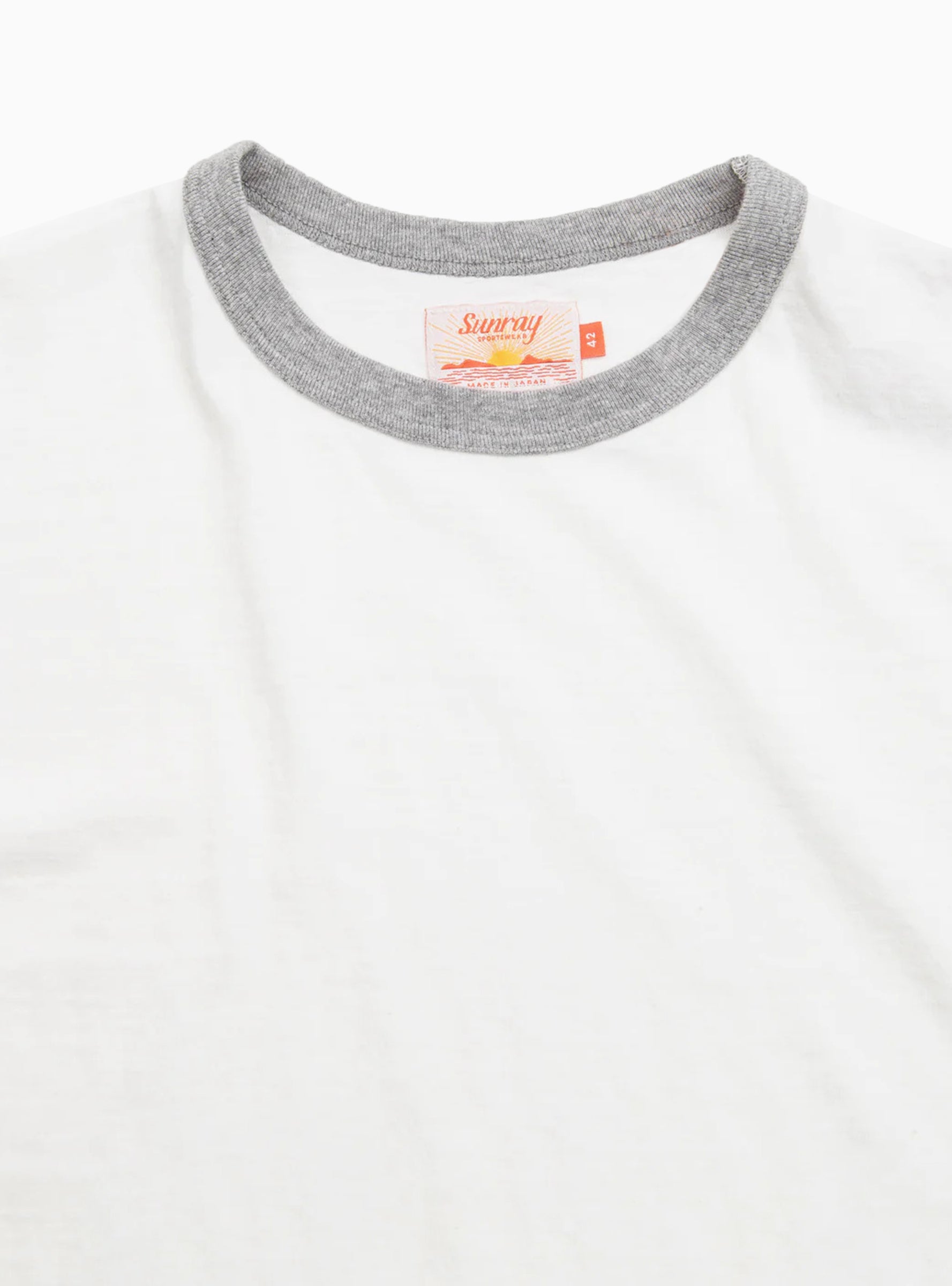 La'ie Short Sleeve T-shirt Off White & Hambledon Grey by Sunray ...