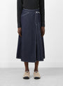 Pleated Wrap Skirt Indigo by BEAMS BOY at Couverture and The Garbstore 