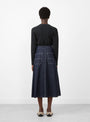 Pleated Wrap Skirt Indigo by BEAMS BOY at Couverture and The Garbstore rear profile