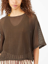 Fishnet Top Shadow Brown by Black Crane | Couverture & The Garbstore