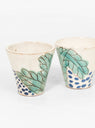 Green Leaves Espresso Cup Set of 2 White by Malaika | Couverture & The Garbstore