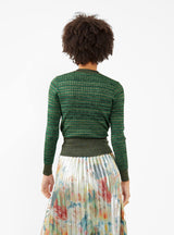 Wide Rib Knit Cardigan Green by TOGA PULLA | Couverture & The Garbstore