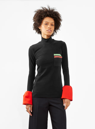 Ribbed Jersey Top Black by TOGA PULLA | Couverture & The Garbstore