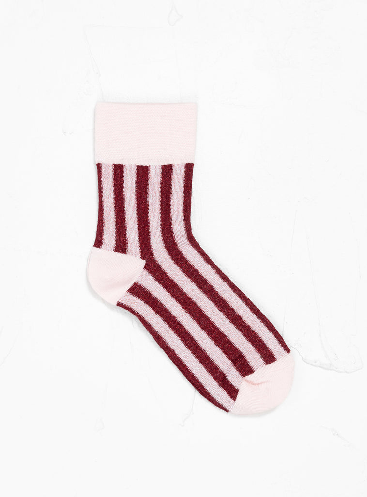 Bisel Socks Pink & Red Stripe