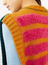 Fringe Knit Vest Multi Stripe