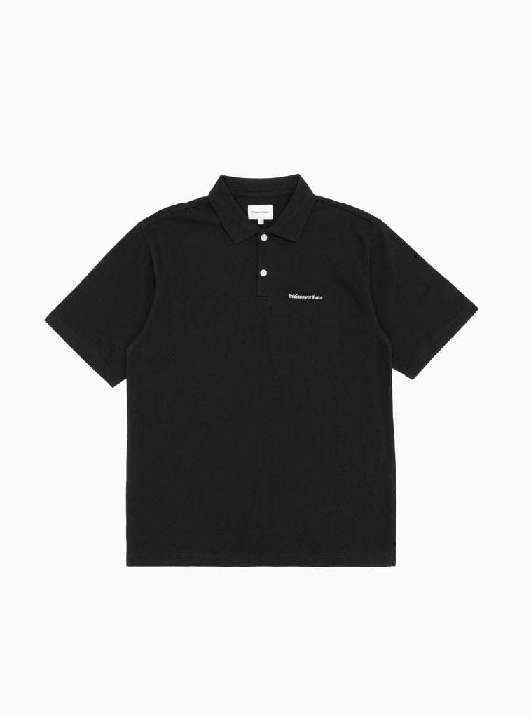 T-Logo Jersey Polo Shirt Black by thisisneverthat | Couverture & The Garbstore