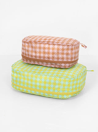 Packing Cube Set Pink & Green Pixel Gingham by BAGGU | Couverture & The Garbstore