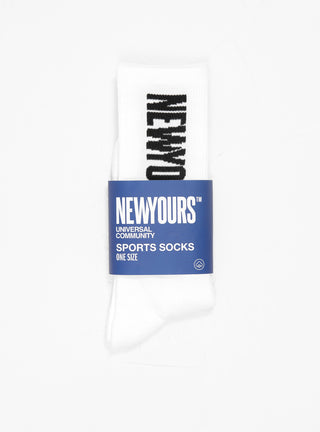 NEWYOURS Jacquard Sports Socks White by SOFTHYPHEN | Couverture & The Garbstore