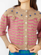 Amos Cardigan Fuchsia & Honey by Shrimps | Couverture & The Garbstore