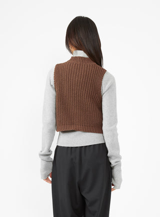 Cropped Cotton Waistcoat Brown by Cordera | Couverture & The Garbstore