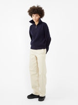 Reno Brushed Twill Trousers Off White by Girls of Dust | Couverture & The Garbstore