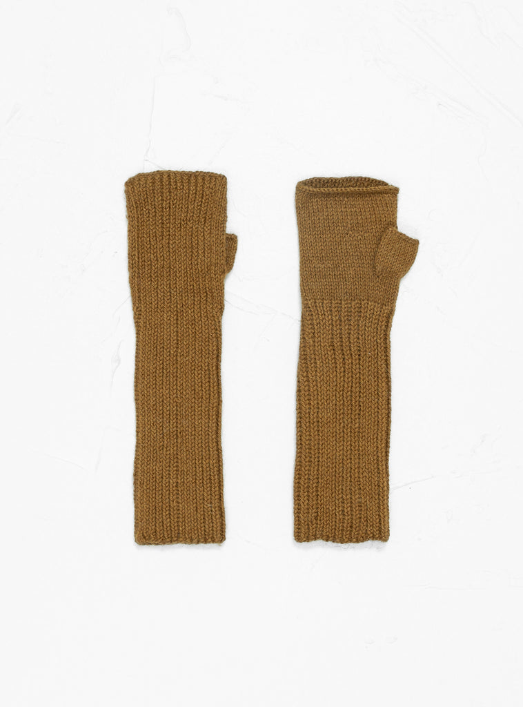 Hand Knit Ribbed Arm Warmers Mud Brown