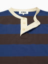 Merve Rugby Shirt Brown & Blue Stripe