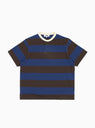 Merve Rugby Shirt Brown & Blue Stripe