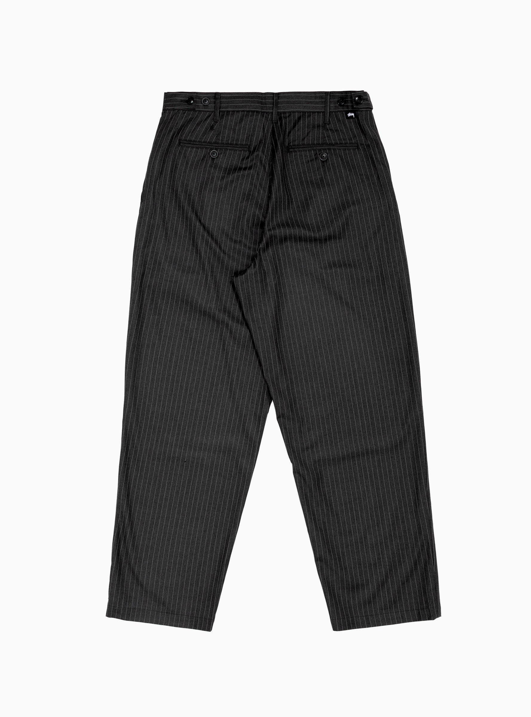 Volume Pleated Trousers Black Stripe by Stüssy | Couverture & The