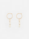 Pearl 18K Gold Hoop Earrings