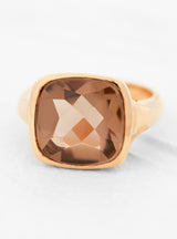 Antic Bufftop Smoky Vapoured Quartz Gold Plated Ring by Helena Rohner | Couverture & The Garbstore