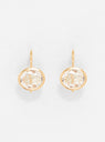 Stone Glass Gold Plated Drop Earrings