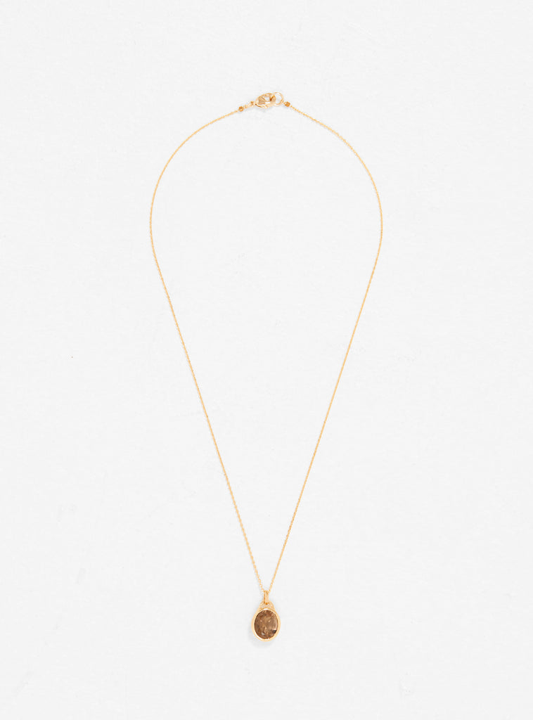 Stone Smokey Vapoured Quartz Gold Plated Necklace by Helena Rohner | Couverture & The Garbstore